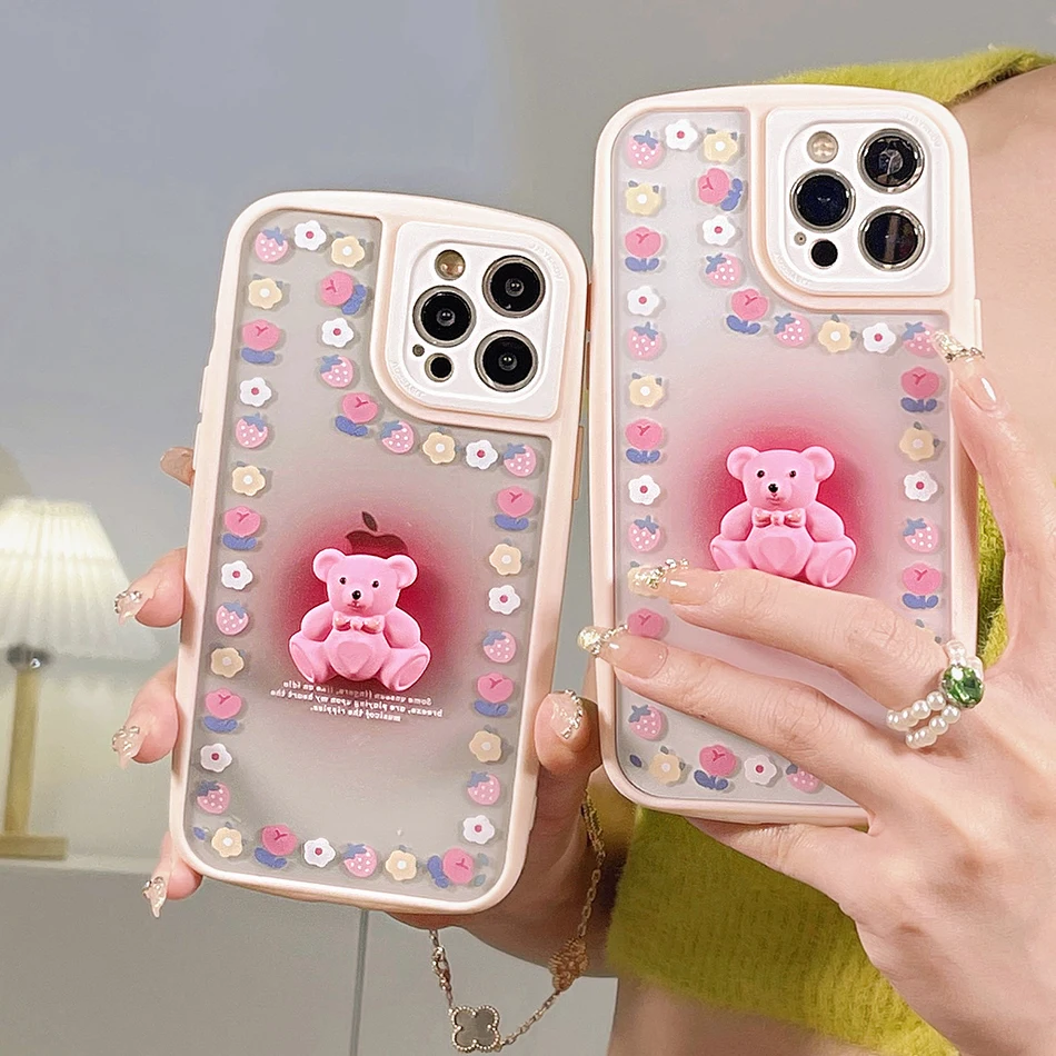 For iPhone 13 Cute Strawberry Flower Bear Phone Case For iPhone 12 11 Pro Max X XR XS Max Small Waist TwoIn One Soft TPU Cover
For iPhone 13 Cute Strawberry Flower Bear Phone Case For iPhone 12 11 Pro Max X XR XS Max Small Waist TwoIn One Soft TPU Cover