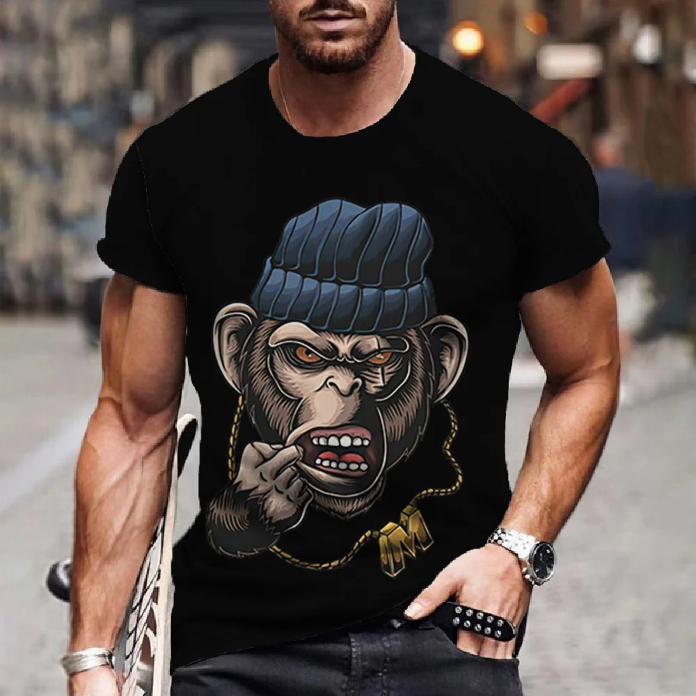 Men's T-Shirt Retro Short-Sleeved Funny Monkey 3d Printing T-Shirt Loose Oversized O-Neck Cotton T-Shirt Men's Clothing Tops
Men's T-Shirt Retro Short-Sleeved Funny Monkey 3d Printing T-Shirt Loose Oversized O-Neck Cotton T-Shirt Men's Clothing Tops