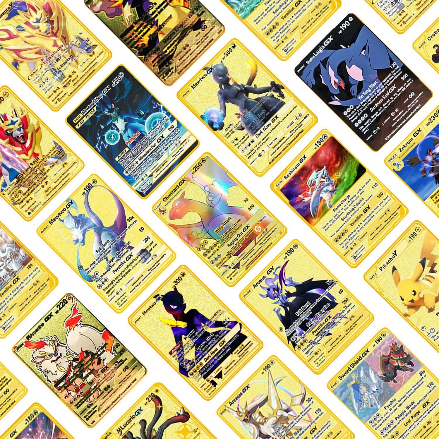 2022 New Gold Metal Pokemon Card GX Series Pikachu Charizard Classic Battle Trainer Toy Super Game Collection Anime Cards Gift
2022 New Gold Metal Pokemon Card GX Series Pikachu Charizard Classic Battle Trainer Toy Super Game Collection Anime Cards Gift