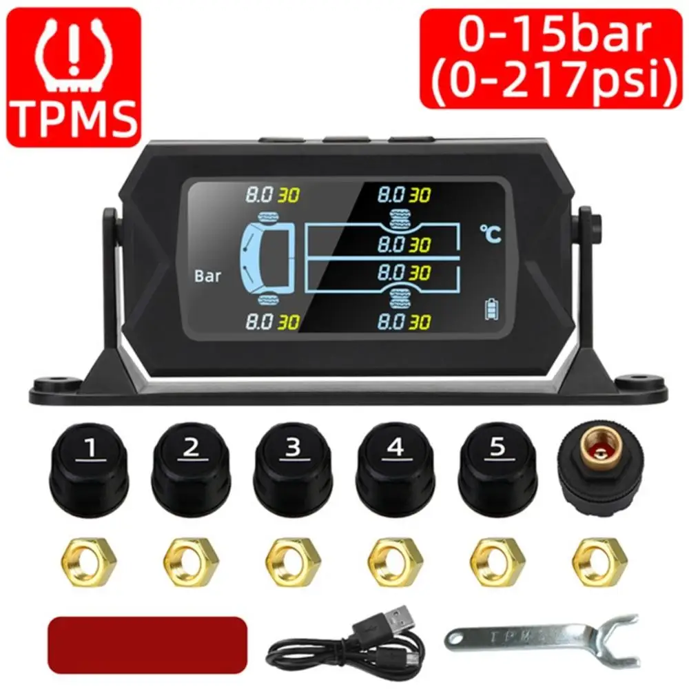 Car Tire Pressure Alarm Monitor System 6 TPMS Sensors Digital Display Solar Intelligent Tyre Pressure Temperature Warning
Car Tire Pressure Alarm Monitor System 6 TPMS Sensors Digital Display Solar Intelligent Tyre Pressure Temperature Warning