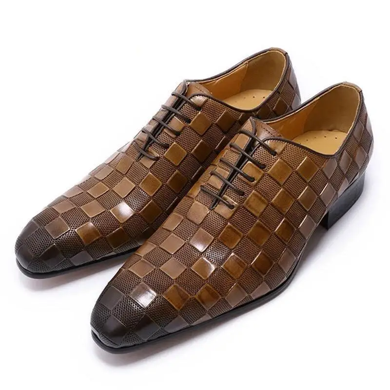 Men Elegant Oxford Shoes Solid Color PU Square Plaid Round Toe Lace-Up Classic Fashion Business Casual Party Daily Dress Shoes
Men Elegant Oxford Shoes Solid Color PU Square Plaid Round Toe Lace-Up Classic Fashion Business Casual Party Daily Dress Shoes