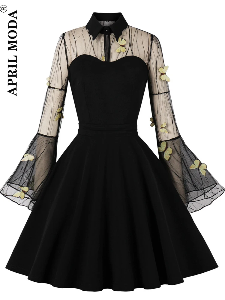 Elegant Gothic Black Costume Robe Pin Up Dress Retro Vintage 50s Rockabilly Dress Party Dresses Oversized Prom Gowns for Female
Elegant Gothic Black Costume Robe Pin Up Dress Retro Vintage 50s Rockabilly Dress Party Dresses Oversized Prom Gowns for Female