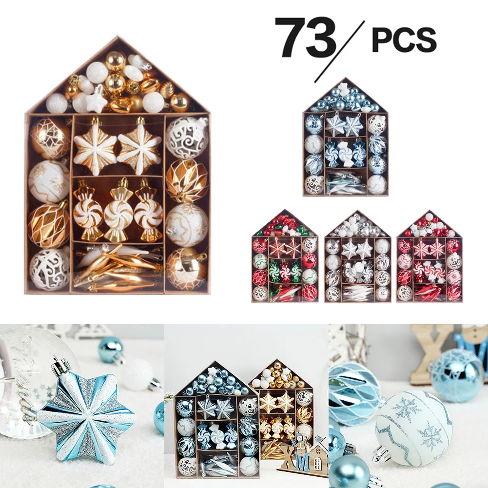 73Pcs Mixed Christmas Balls Decoration Xmas Tree Hanging Pendant For Home Merry Party Wedding Ornaments Gift Shatterproof
73Pcs Mixed Christmas Balls Decoration Xmas Tree Hanging Pendant For Home Merry Party Wedding Ornaments Gift Shatterproof