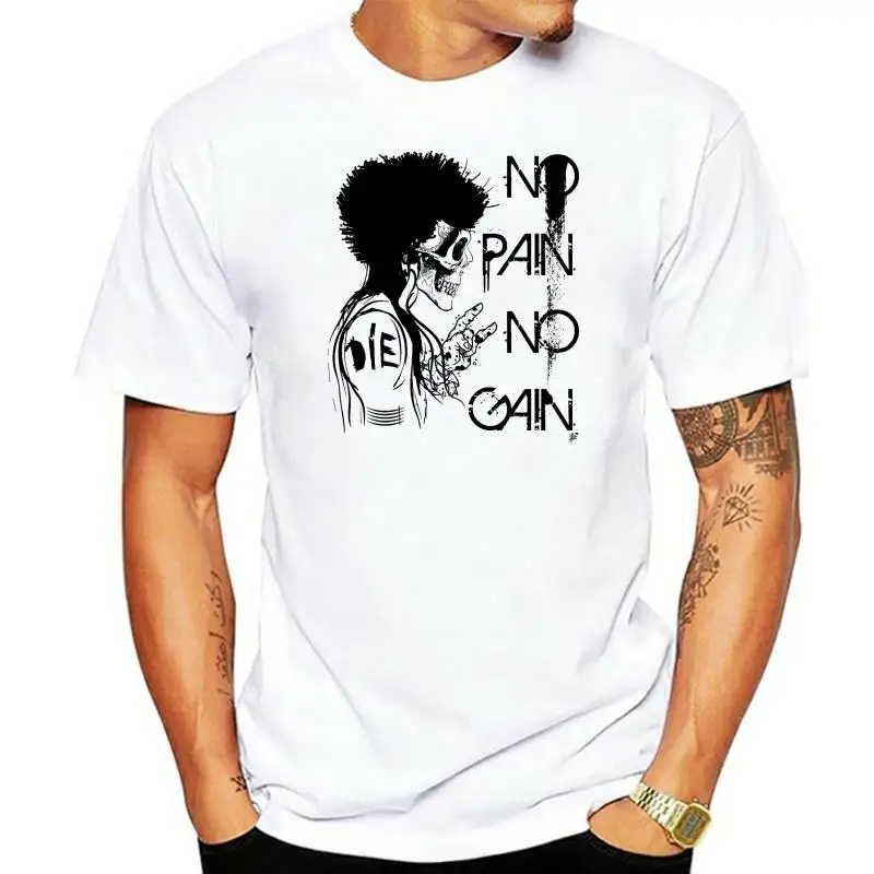Newest 2020 Men Fashion Skull with Afro Hair Style No Pain No Gain Mens T-Shirt Hot Tee Shirt
Newest 2020 Men Fashion Skull with Afro Hair Style No Pain No Gain Mens T-Shirt Hot Tee Shirt
