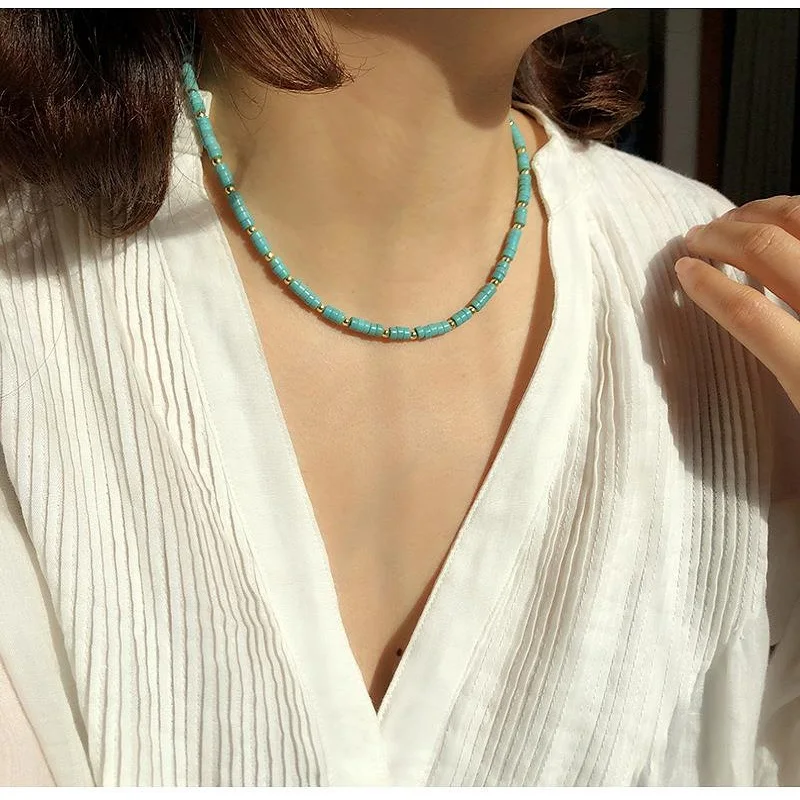 Vlen Vlen Natural Stone Tube Beads Necklaces For Women Men Bohemian Turquoises Beaded Necklace Choker Jewelry Dropshipping
Vlen Vlen Natural Stone Tube Beads Necklaces For Women Men Bohemian Turquoises Beaded Necklace Choker Jewelry Dropshipping