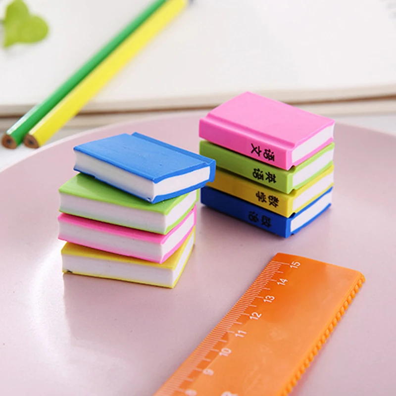 4Pcs Creative Book Style Pencil Eraser Cute Chinese Math Textbook Candy Color Eraser Student Stationery School Office Supply
4Pcs Creative Book Style Pencil Eraser Cute Chinese Math Textbook Candy Color Eraser Student Stationery School Office Supply