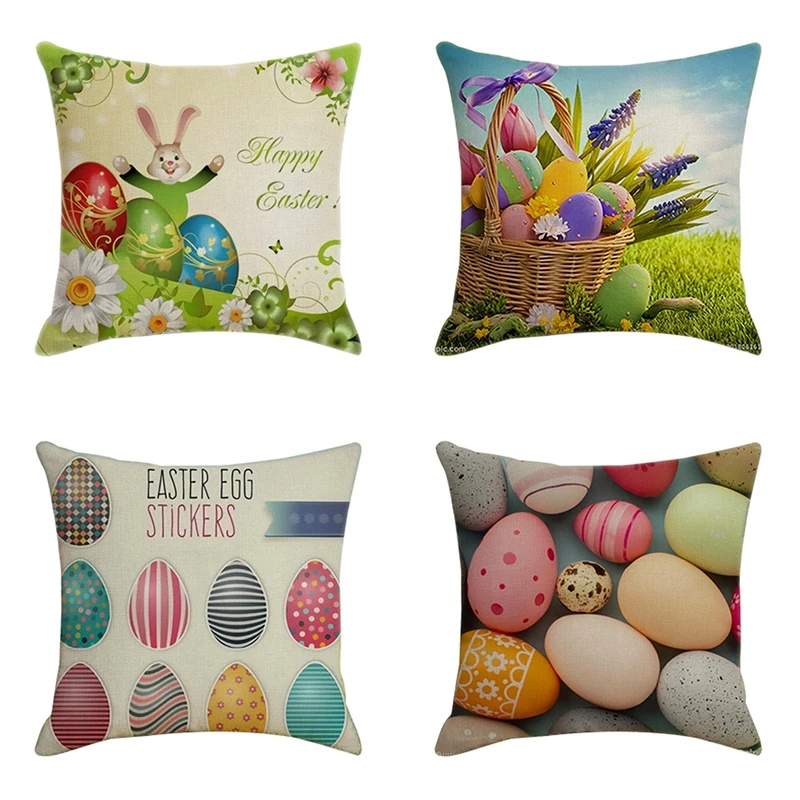 4Pcs Happy Easter Eggs Pillowcase 18X18 Inch For Home Decoration Holiday Throw Pillow Covers For Sofa Bed Chair Decor
4Pcs Happy Easter Eggs Pillowcase 18X18 Inch For Home Decoration Holiday Throw Pillow Covers For Sofa Bed Chair Decor