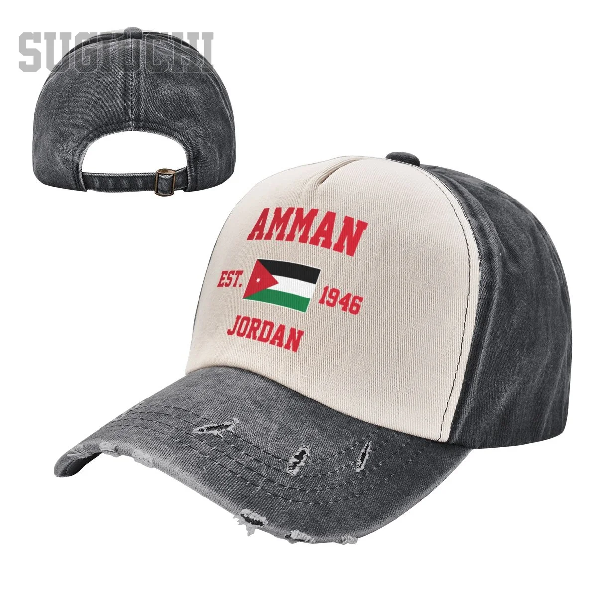 

Unisex Baseball Cap Jordan EST.1946 Amman Capital Men Women Vintage Hats Washed Cotton Trucker Gift
