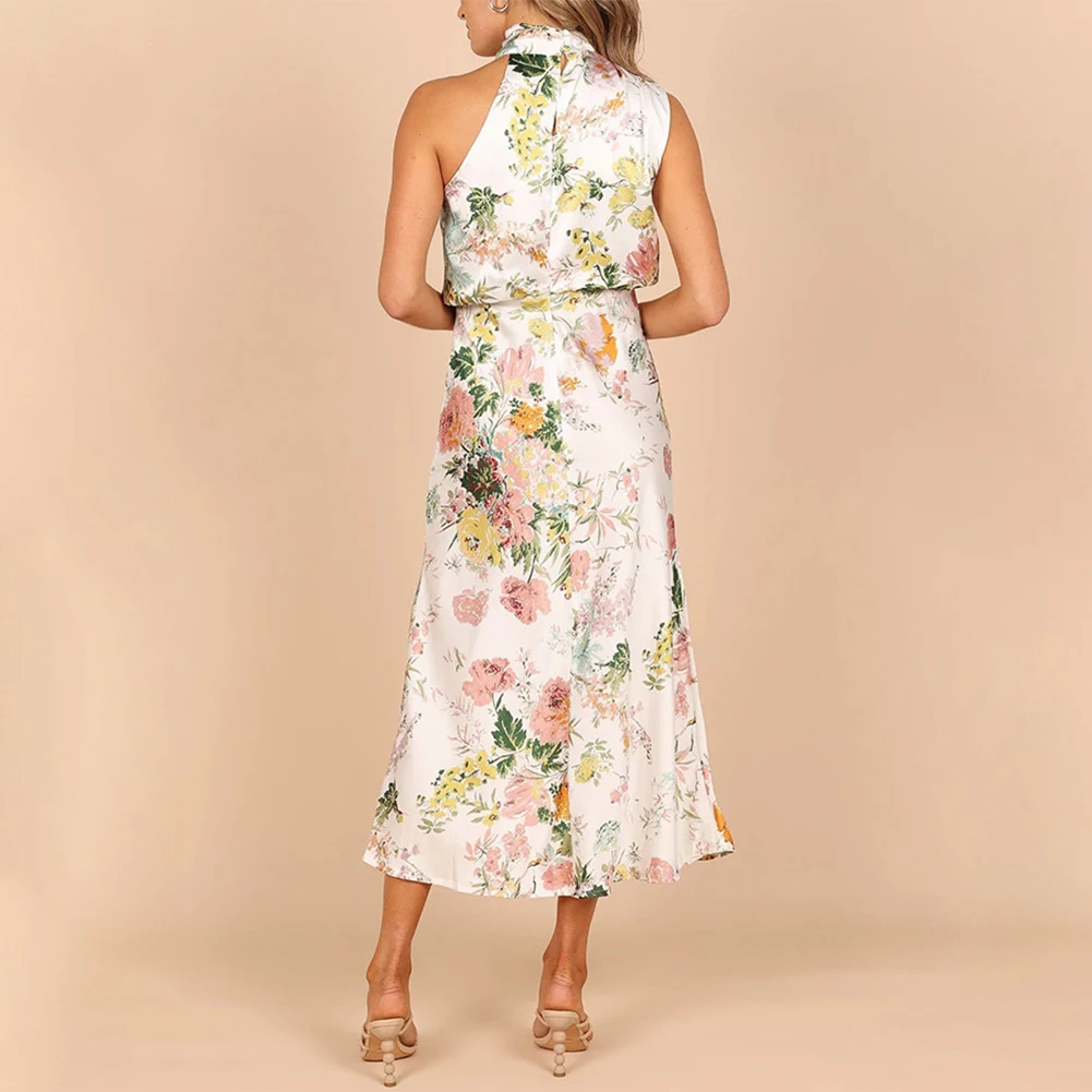 Womens Dresses Leisure High Neck Holiday Satin Sleeveless Summer Wedding Beachwear Breathable Cocktail Fashion
Womens Dresses Leisure High Neck Holiday Satin Sleeveless Summer Wedding Beachwear Breathable Cocktail Fashion