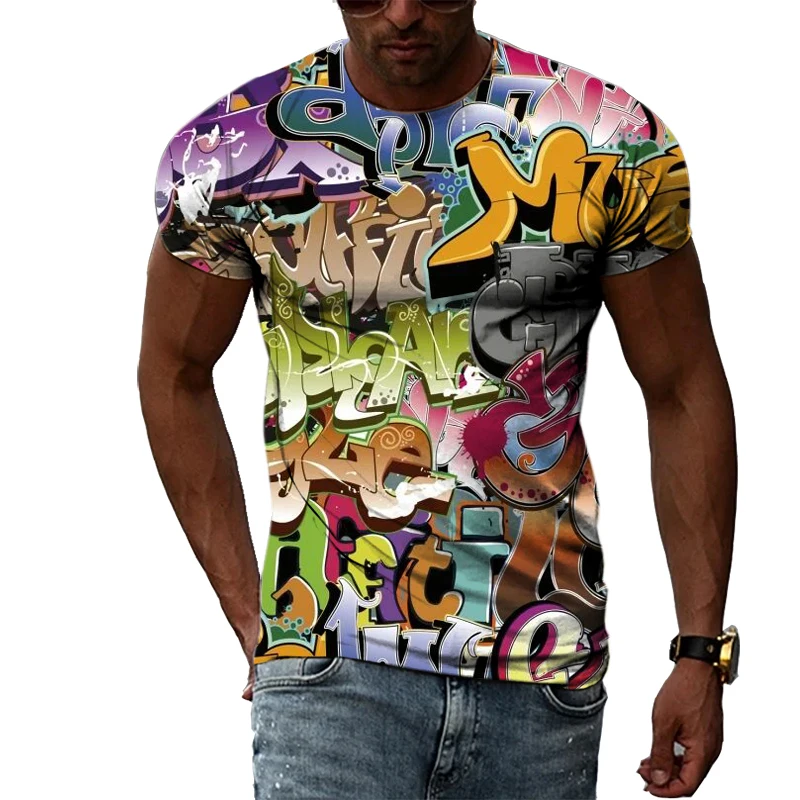 Summer Men's Graffiti Print 3D T-shirt New Street Casual Fashion Round Neck Top Hip-hop Trend Personality Short-sleeved Clothing
Summer Men's Graffiti Print 3D T-shirt New Street Casual Fashion Round Neck Top Hip-hop Trend Personality Short-sleeved Clothing