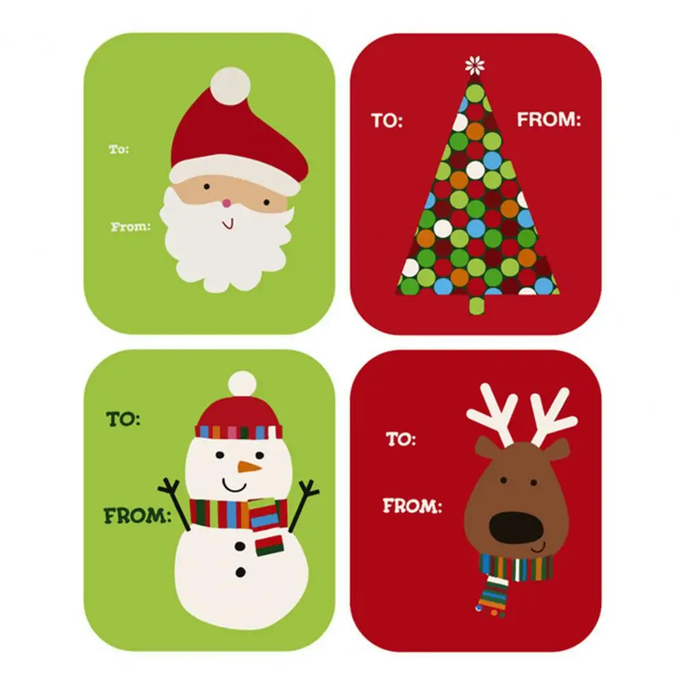 

Полезные рождественские наклейки, Сильная Липкость, тонкая печать, упаковочные ленты для подарочной коробки, рождественские этикетки, 100 шт...