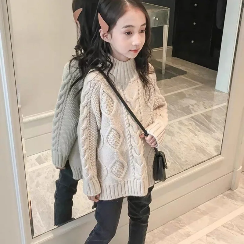 Girls Sweater Beige Kids Sweaters Girl Autumn Winter Plus Velvet Thicken Warm Casual Girl Children's Clothing Knit Sweater Girls
Girls Sweater Beige Kids Sweaters Girl Autumn Winter Plus Velvet Thicken Warm Casual Girl Children's Clothing Knit Sweater Girls