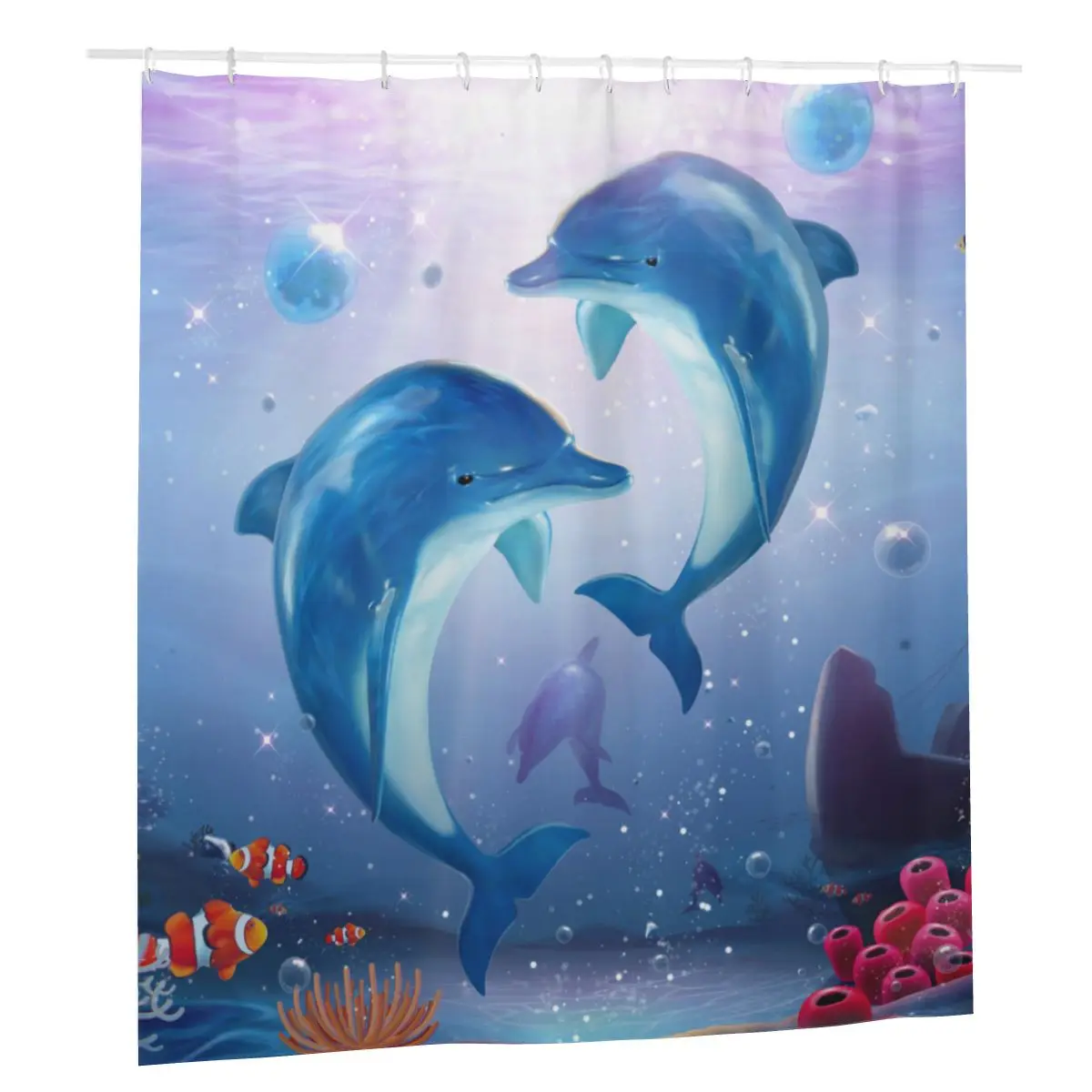 Cute Dolphin Animals Shower Curtain Bathroom Bath Curtain with 12pcs Hooks Decor Polyester Deep Ocean Seabed Heart Curtains
Cute Dolphin Animals Shower Curtain Bathroom Bath Curtain with 12pcs Hooks Decor Polyester Deep Ocean Seabed Heart Curtains