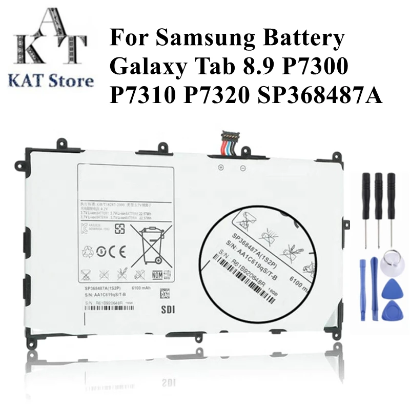 

Аккумуляторы для планшетов KAT для Samsung Galaxy Tab 10. 0 Φ P7310 P7320 8,9 mAh аккумулятор SP368487A(1S2P), запасные части