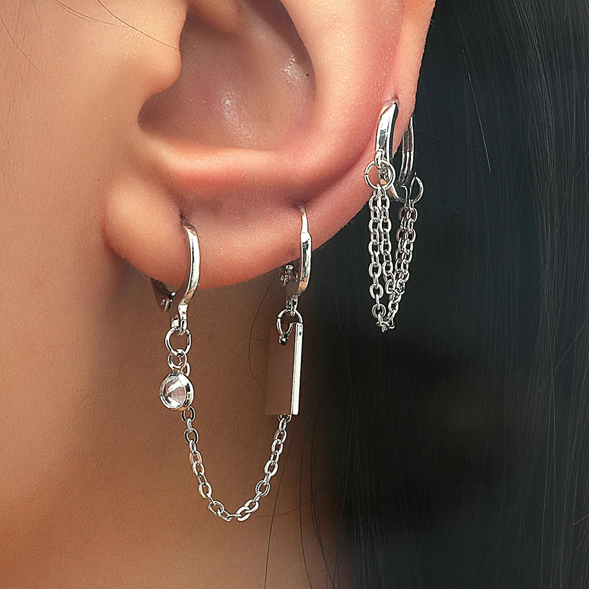 2022 Fashion Retro Double Circle Hoop Earrings Hip Hop Asymmetric Tassel Chain Earrings for Men Women Ear Cuff Jewelry
2022 Fashion Retro Double Circle Hoop Earrings Hip Hop Asymmetric Tassel Chain Earrings for Men Women Ear Cuff Jewelry