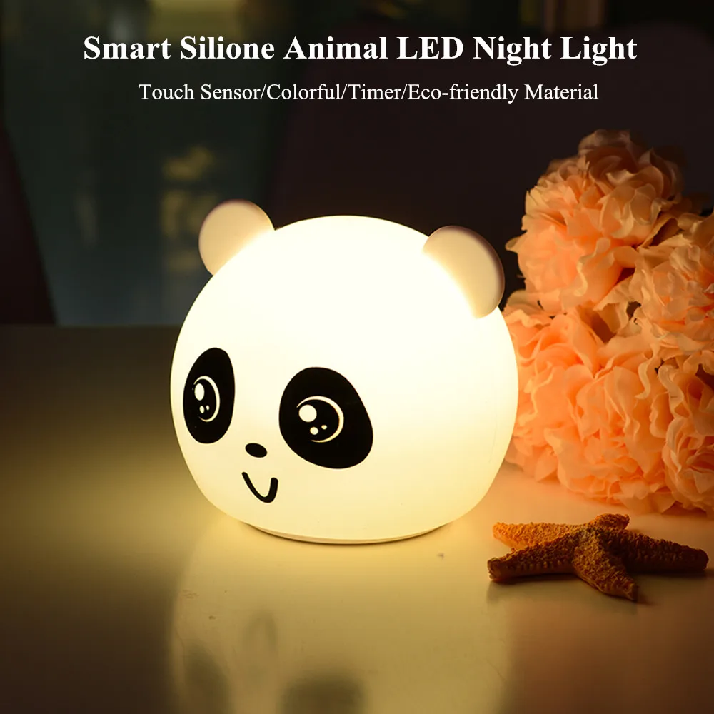 Bear Dog Pig Panda LED Night Light Touch Sensor Colorful Timer USB Rechargeable Silicone Animal Lamp for Children Kids Baby Gift
Bear Dog Pig Panda LED Night Light Touch Sensor Colorful Timer USB Rechargeable Silicone Animal Lamp for Children Kids Baby Gift