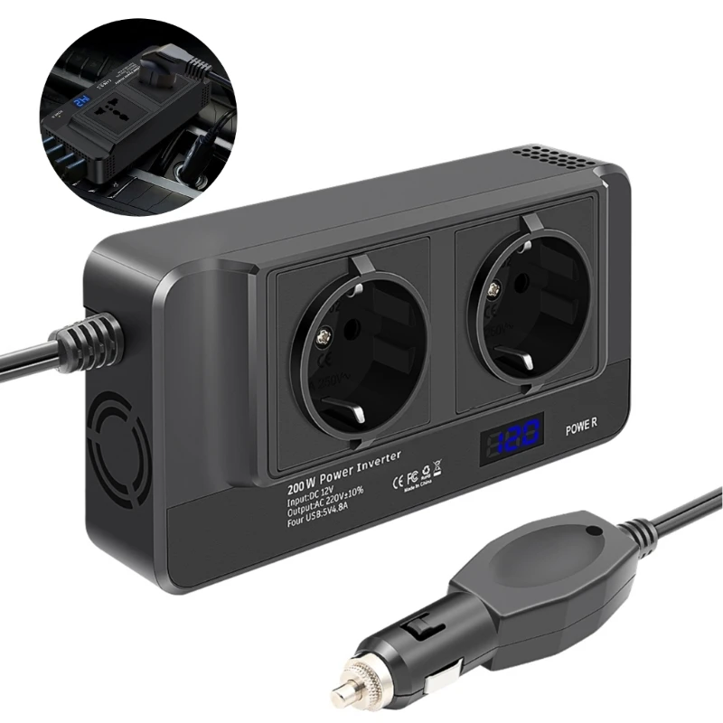 Автомобильный преобразователь-инвертор 4USB-адаптер прикуривателя Телефон с быстрой зарядкой K0AF
Автомобильный преобразователь-инвертор 4USB-адаптер прикуривателя Телефон с быстрой зарядкой K0AF