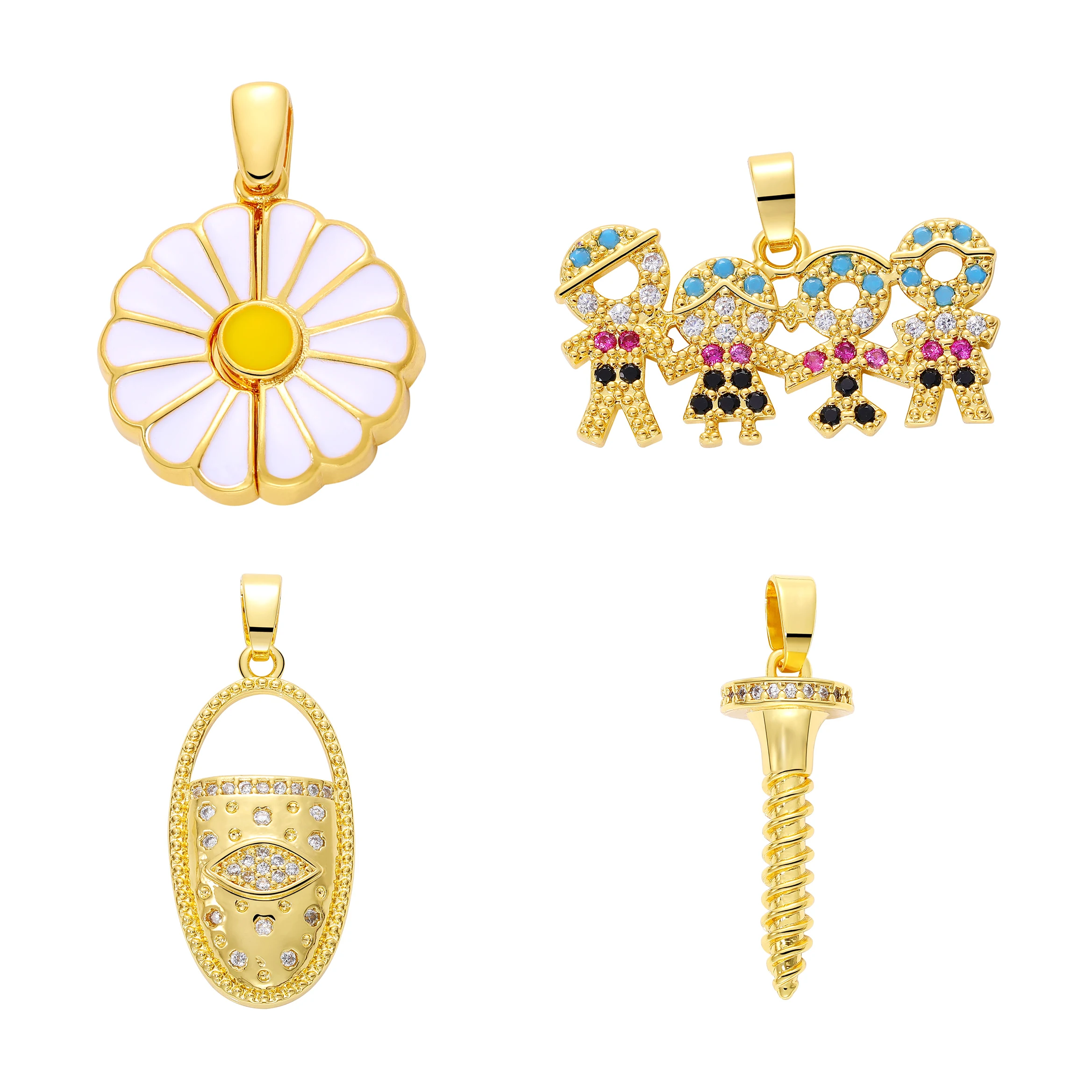 JUYA Flower Gingerbread Man Oval Creative Pendant Necklace Fashion Jewelry Gift Gold Plated Copper DIY Accessories Accessories
JUYA Flower Gingerbread Man Oval Creative Pendant Necklace Fashion Jewelry Gift Gold Plated Copper DIY Accessories Accessories