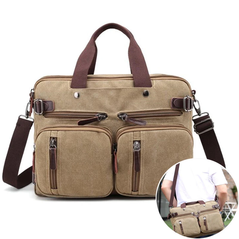 Men Canvas Bag Leather Briefcase Travel Suitcase Messenger Shoulder Tote Back Handbag Large Casual Business Laptop Pocket
Men Canvas Bag Leather Briefcase Travel Suitcase Messenger Shoulder Tote Back Handbag Large Casual Business Laptop Pocket