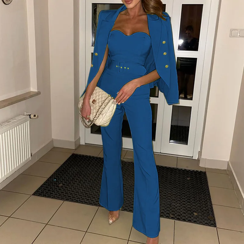 Elegant Women Blazer + Strapless Jumpsuit Suit Matching Two 2 Piece Set Outfits Office Lady Streetwear Tracksuit
Elegant Women Blazer + Strapless Jumpsuit Suit Matching Two 2 Piece Set Outfits Office Lady Streetwear Tracksuit