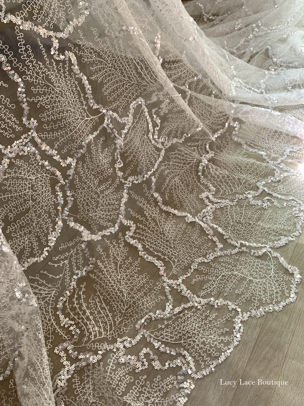 130CM Wide Lace Ribbons and Lace for Sewing Silvery Sequins Shiny Eyelet Lace Big Leaves Design Lace 1 Yard
130CM Wide Lace Ribbons and Lace for Sewing Silvery Sequins Shiny Eyelet Lace Big Leaves Design Lace 1 Yard