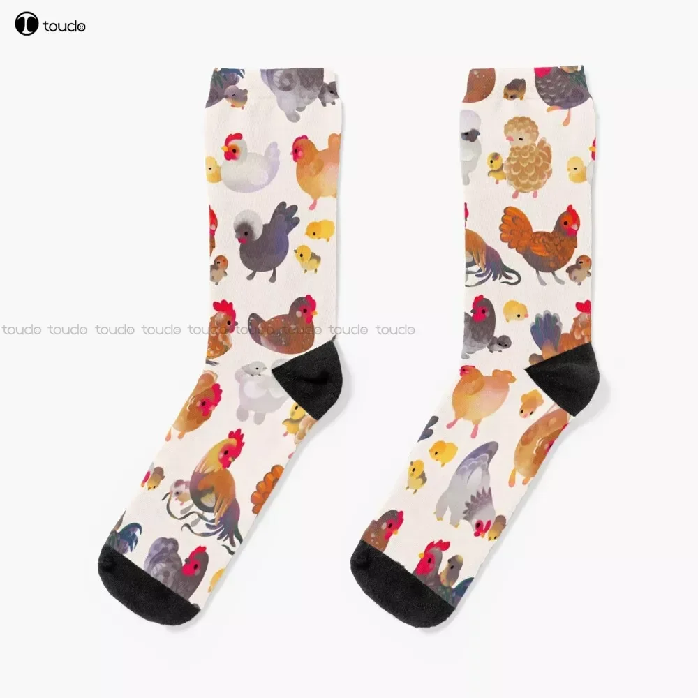 

Chicken And Chick - Pastel Socks Personalized Custom Unisex Adult Teen Youth Socks 360° Digital Print Custom Gift Streetwear