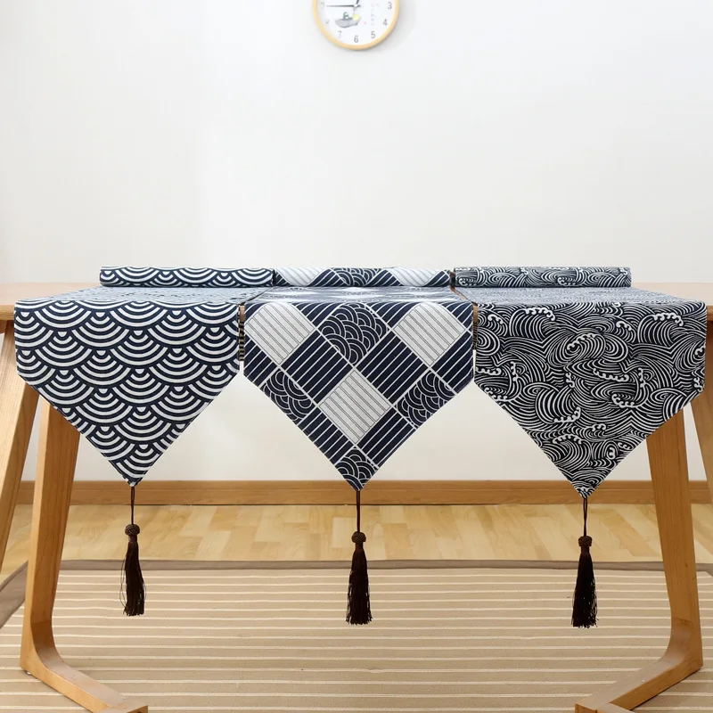 Table Runner Tablecloth Japanese Style Blue Wave Pure White Black Mat Table Decoration Elegant Home Decor Wedding Hotel Cafe
Table Runner Tablecloth Japanese Style Blue Wave Pure White Black Mat Table Decoration Elegant Home Decor Wedding Hotel Cafe