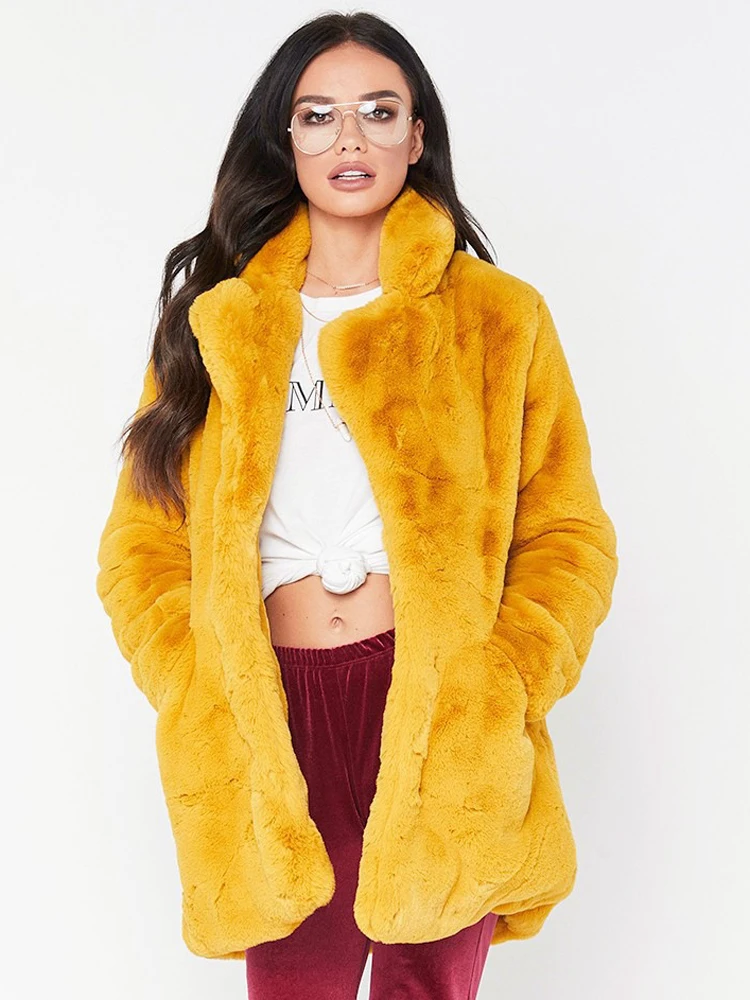 Faux Fur Winter Women Jackets Coat 2022 Long Sleeve Warm Pocket Long Furry Womens Coat Loose Fluffy Black Fur Coat 
Faux Fur Winter Women Jackets Coat 2022 Long Sleeve Warm Pocket Long Furry Womens Coat Loose Fluffy Black Fur Coat