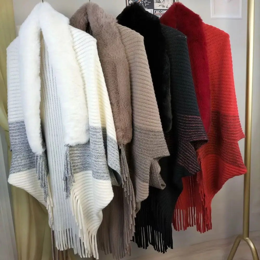 Fashion Cloak Cardigan Cape Evening Dresses Faux Fur Collar Winter Warm Knitting Shawl Plush Wraps
Fashion Cloak Cardigan Cape Evening Dresses Faux Fur Collar Winter Warm Knitting Shawl Plush Wraps