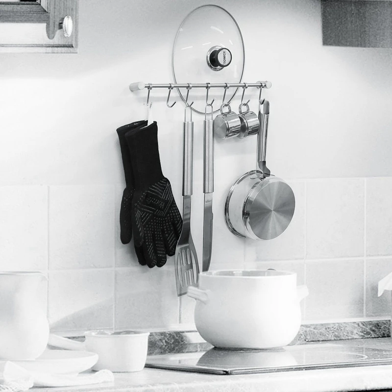 3X Kitchen Rail Rack Wall Mounted Utensil Hanging Rack Hanger Hooks For Kitchen Tools Pot Towel 7 Sliding Hooks
3X Kitchen Rail Rack Wall Mounted Utensil Hanging Rack Hanger Hooks For Kitchen Tools Pot Towel 7 Sliding Hooks