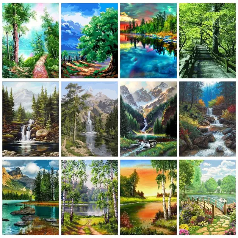 GATYZTORY Oil Painting By Numbers On Canvas Coloring By Numbers Forest Stream Landscape Picture Drawing Home Decor For Adults
GATYZTORY Oil Painting By Numbers On Canvas Coloring By Numbers Forest Stream Landscape Picture Drawing Home Decor For Adults