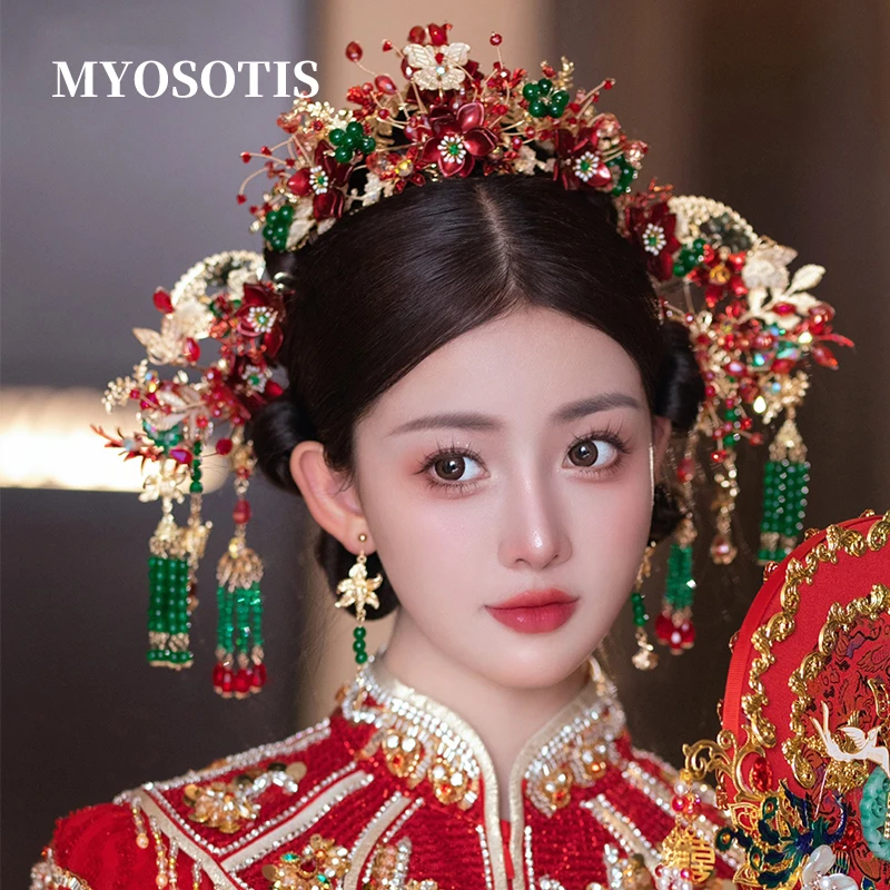 New Luxurious Wedding Hair Accessories Chinese Bride Rich Flower Hairband Hairpins Hair Sticks Set
New Luxurious Wedding Hair Accessories Chinese Bride Rich Flower Hairband Hairpins Hair Sticks Set