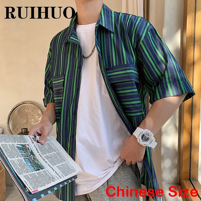 RUIHUO полосатая гавайская рубашка, Мужская одежда, пляжные рубашки для мужчин, китайский Размер, брикет 2022, Летние Новые поступления
RUIHUO полосатая гавайская рубашка, Мужская одежда, пляжные рубашки для мужчин, китайский Размер, брикет 2022, Летние Новые поступления