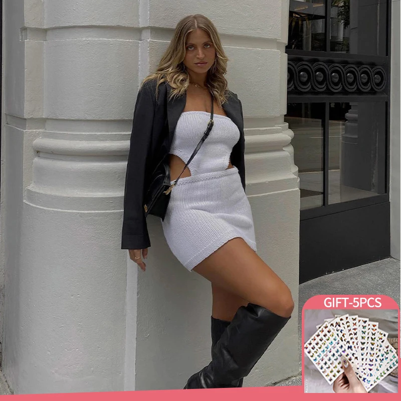 White Hollow Out Strapless Knit Bodycon Dress Beach Women 2022 Summer Sleeveless Sexy Y2K Backless Mini Party Dresses
White Hollow Out Strapless Knit Bodycon Dress Beach Women 2022 Summer Sleeveless Sexy Y2K Backless Mini Party Dresses
