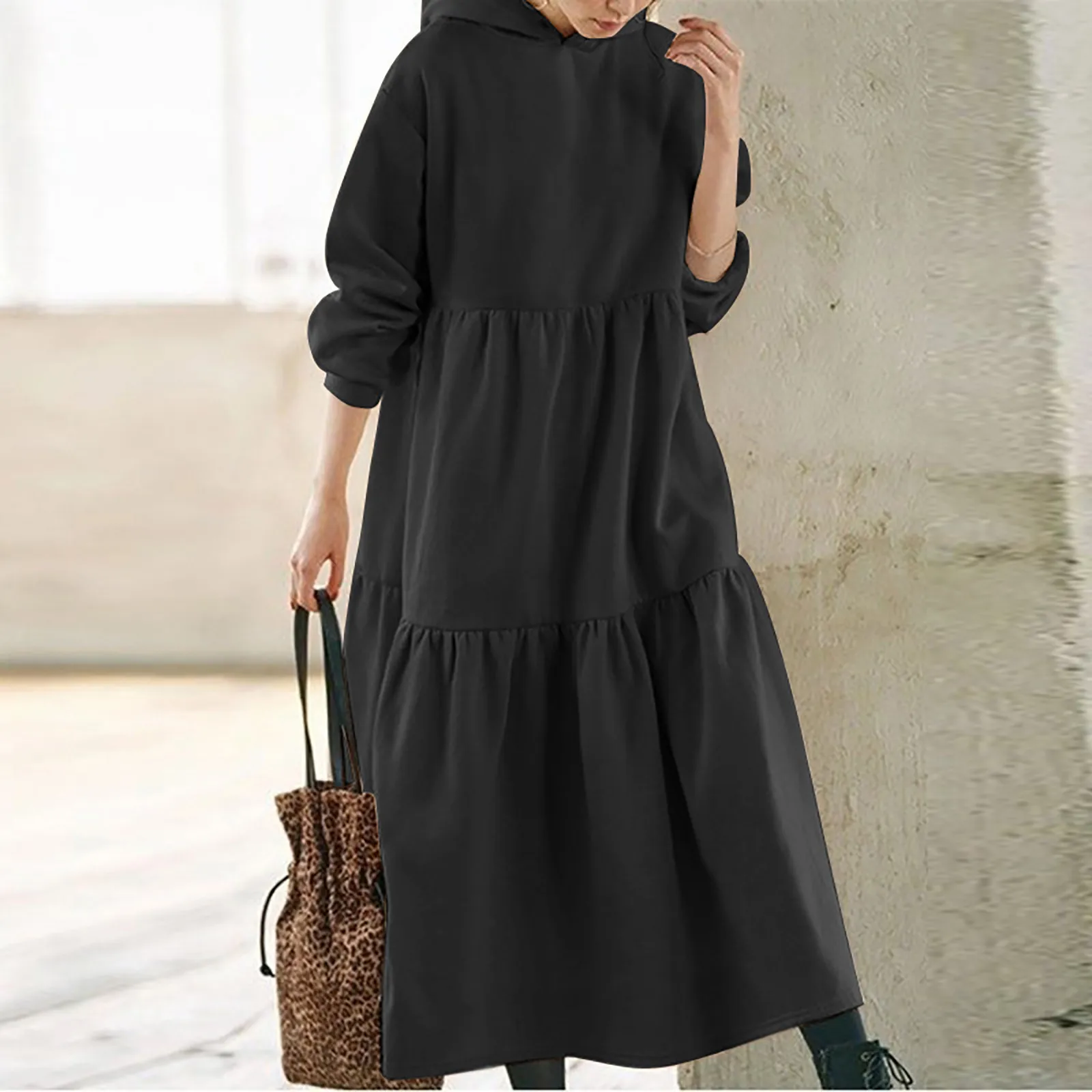 Womens Fashion Long Dress Hooded Splicing Sweatshirt Dress Solid Color Long Sleeve Casual O Neck Sweatshirt Thick Hoodies Women
Womens Fashion Long Dress Hooded Splicing Sweatshirt Dress Solid Color Long Sleeve Casual O Neck Sweatshirt Thick Hoodies Women