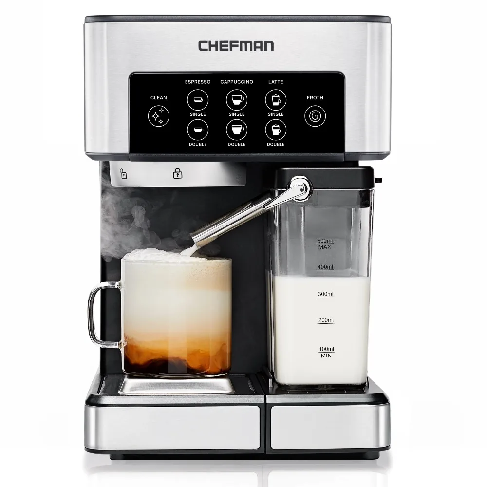 Chefman Barista Pro 6-in-1 Espresso Machine with Built-In Milk Frother, 15-BAR Pump, Digital Display, XL 1.8-L Water ReservoiR
Chefman Barista Pro 6-in-1 Espresso Machine with Built-In Milk Frother, 15-BAR Pump, Digital Display, XL 1.8-L Water ReservoiR