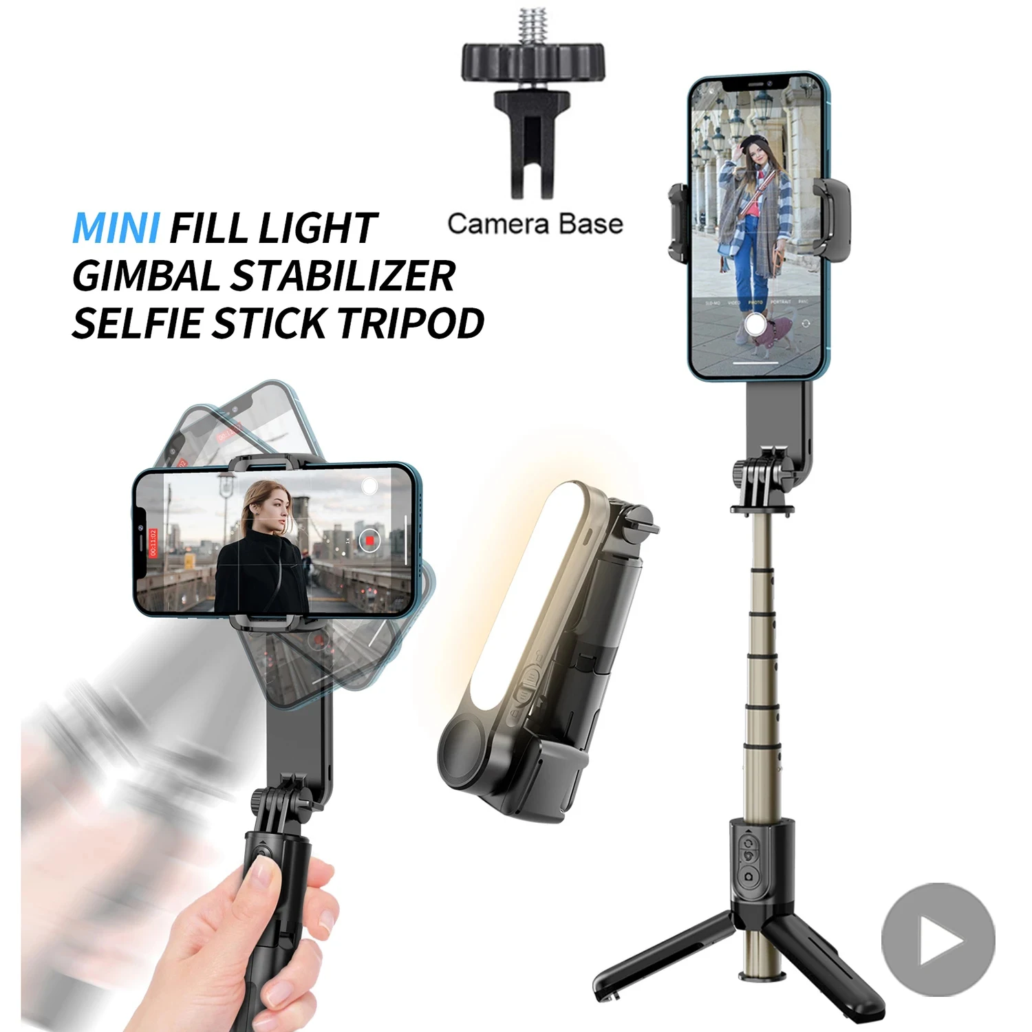 Gimbal Stabilizer Selfie Stick For Phone Mobile Action Camera Cell Cellphone Smartphone Cam Tripod Handle Grip Telescopic Video
Gimbal Stabilizer Selfie Stick For Phone Mobile Action Camera Cell Cellphone Smartphone Cam Tripod Handle Grip Telescopic Video