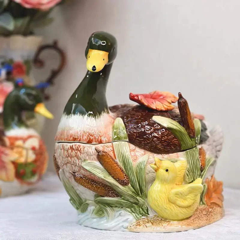 Ceramic Duck Candy Storage Jar, Home Decor, Living Room Tea Biscuit Jar, Dried Fruit Jar, Animal Kitchen Food Container Gift
Ceramic Duck Candy Storage Jar, Home Decor, Living Room Tea Biscuit Jar, Dried Fruit Jar, Animal Kitchen Food Container Gift