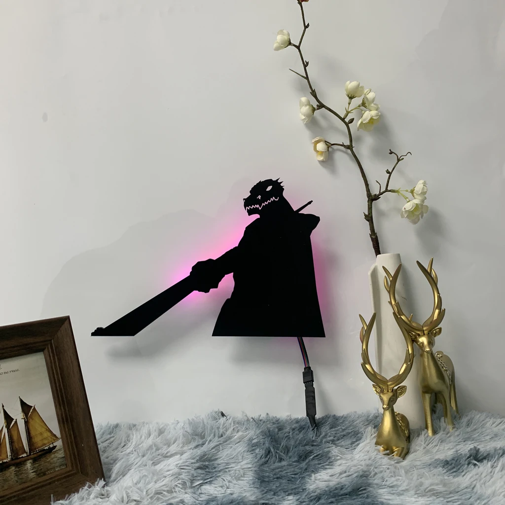 Аниме башня Бога Rak Wraithraiser Силуэт света для спальни Декор настенный светильник