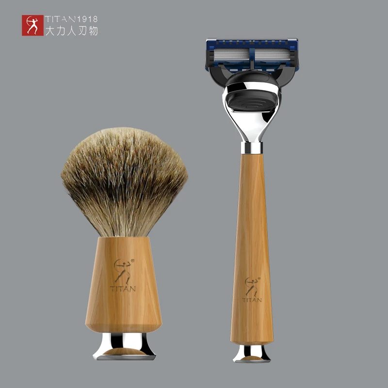 TITAN Razor Blades 5 Layer Blades Shaving Razor for men Wood Handle Stainless men's Safety Razor machine for shaving
TITAN Razor Blades 5 Layer Blades Shaving Razor for men Wood Handle Stainless men's Safety Razor machine for shaving