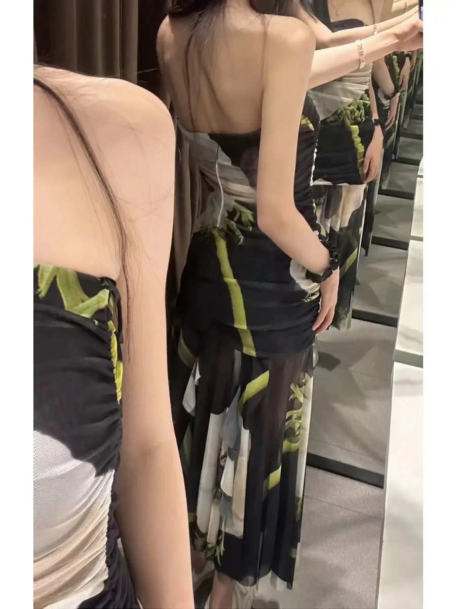 Floral print tulle dress Female sexy off-the-shoulder MIDI Summer Bodice Backless dress Female asymmetrical hem dress
Floral print tulle dress Female sexy off-the-shoulder MIDI Summer Bodice Backless dress Female asymmetrical hem dress