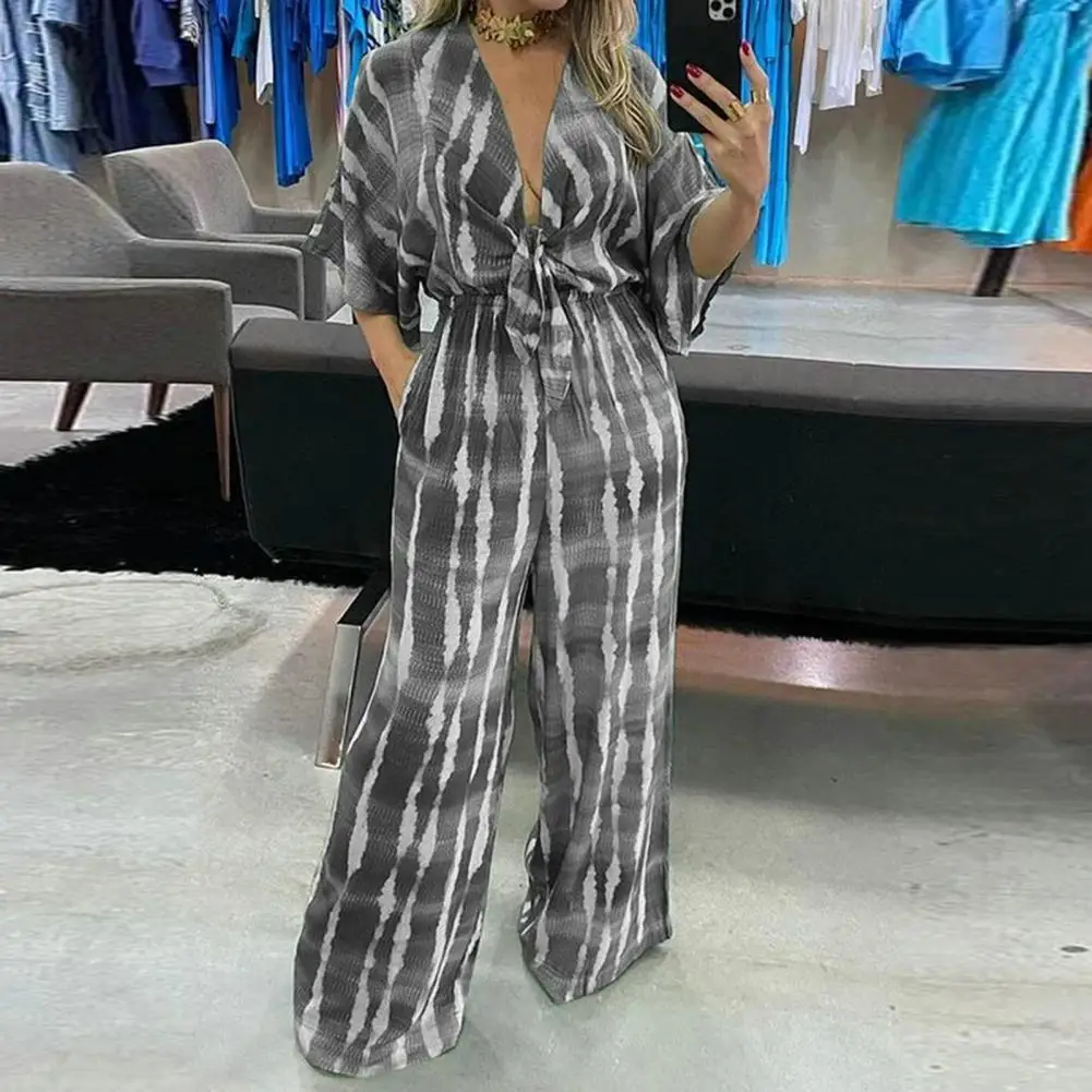 2023 Summer Striped Print Waisted Romper Women Fashion V-neck Half Sleeve Jumpsuit Ladies Casual Wide Leg Pant Playsuit Overalls
2023 Summer Striped Print Waisted Romper Women Fashion V-neck Half Sleeve Jumpsuit Ladies Casual Wide Leg Pant Playsuit Overalls