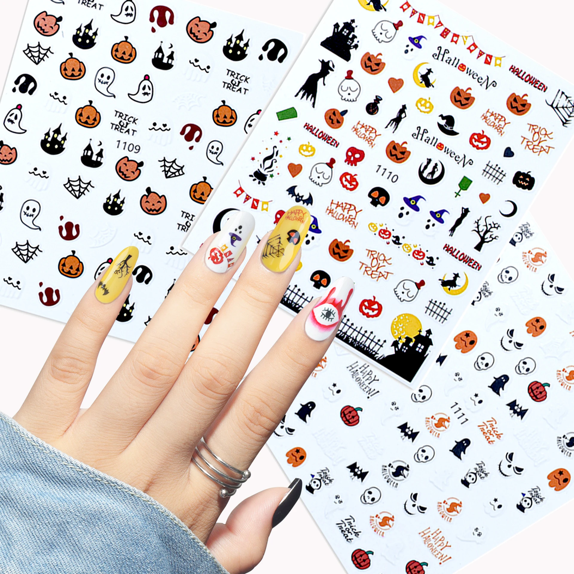 Horror Castle Pumpkin Head Bat 3D Nail Stickers Nail Art Jewelry Nail Parts Halloween Series Adhesive Stickers Nail Sliders
Horror Castle Pumpkin Head Bat 3D Nail Stickers Nail Art Jewelry Nail Parts Halloween Series Adhesive Stickers Nail Sliders