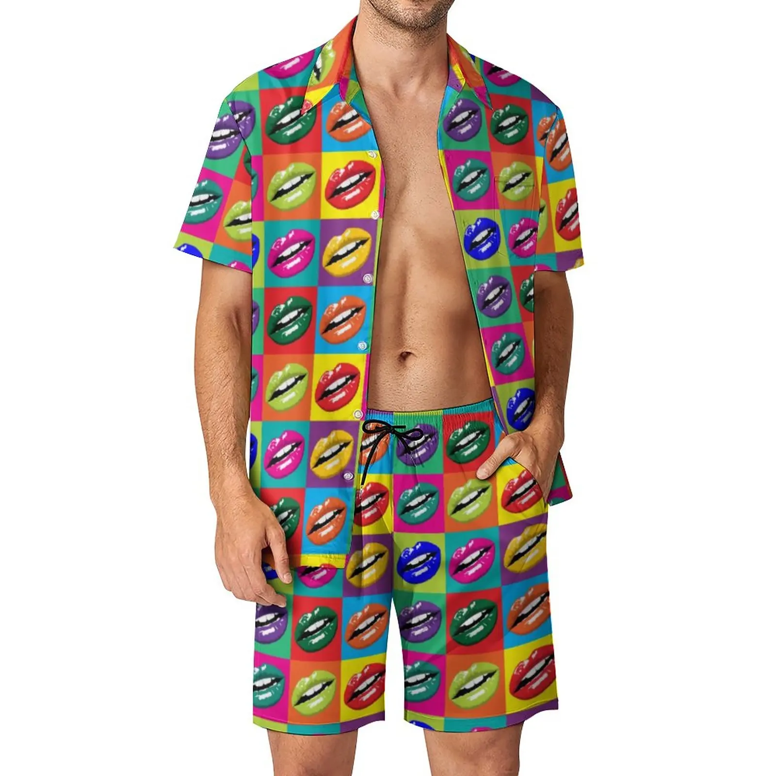 Colorful Lips Men Sets Pop Art Print Casual Shorts Summer Fashion Vacation Shirt Set Short Sleeve Graphic Oversized Suit Gift
Colorful Lips Men Sets Pop Art Print Casual Shorts Summer Fashion Vacation Shirt Set Short Sleeve Graphic Oversized Suit Gift