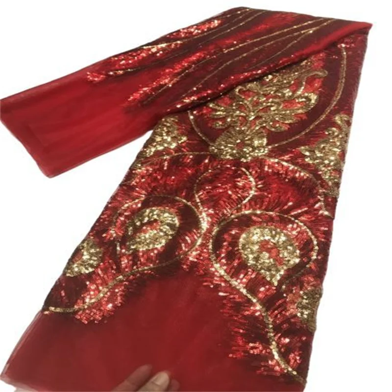 Red/Gold High Quality African Lace Fabric Sequins French Net Embroidery Tulle Lace Fabric For Nigerian Wedding Party Dress
Red/Gold High Quality African Lace Fabric Sequins French Net Embroidery Tulle Lace Fabric For Nigerian Wedding Party Dress