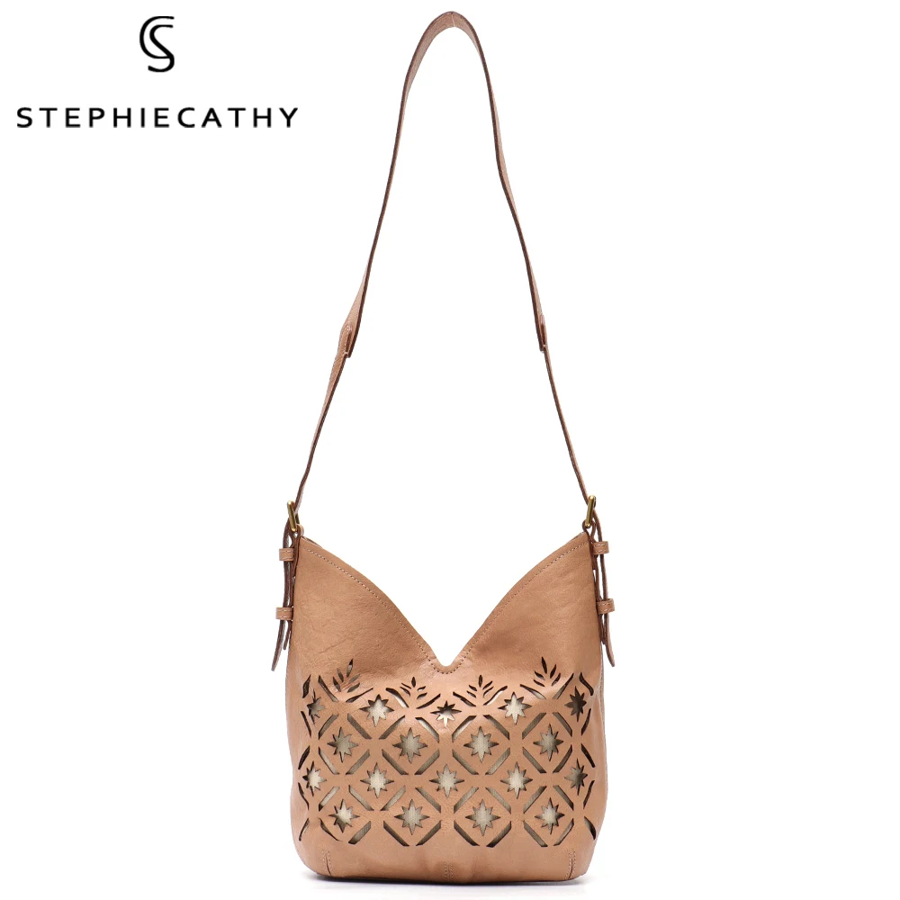 SC Vintage Hollow Out Genuine Leather Women Shoulder Bags Luxury Casual Drawstring Hobo Bucket Cowhide Crossbody Handbags Purse
SC Vintage Hollow Out Genuine Leather Women Shoulder Bags Luxury Casual Drawstring Hobo Bucket Cowhide Crossbody Handbags Purse