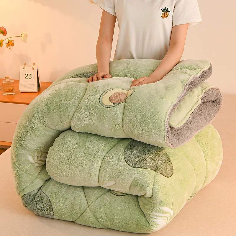 Autumn Winter Warm Bed Quilt Imitation Lamb's Wool Comforter Core Flannel Warmth Double-sided Thick Quilted Blanket Couple
Autumn Winter Warm Bed Quilt Imitation Lamb's Wool Comforter Core Flannel Warmth Double-sided Thick Quilted Blanket Couple