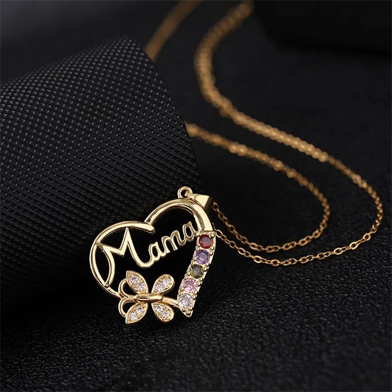 Trendy Cute Mama Gift Colorful Heart-Shaped Butterfly Copper Pendant Necklace for Mother's Day Jewelry Exquisite Necklace
Trendy Cute Mama Gift Colorful Heart-Shaped Butterfly Copper Pendant Necklace for Mother's Day Jewelry Exquisite Necklace