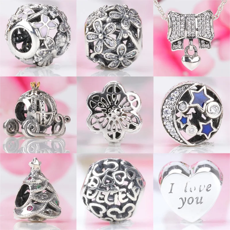 925 Sterling Silver Christmas Tree Bow Star Crystal Beads For Original Pandora Charms Women Bracelets & Bangles Jewelry
925 Sterling Silver Christmas Tree Bow Star Crystal Beads For Original Pandora Charms Women Bracelets & Bangles Jewelry