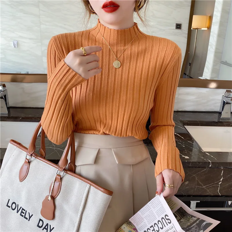 DAYIFUN Women's Spring Autumn Mock Neck Solid Color Slim Basic Pullover Sweater Female's Fashion Streetwear All Match Jumper 
DAYIFUN Women's Spring Autumn Mock Neck Solid Color Slim Basic Pullover Sweater Female's Fashion Streetwear All Match Jumper